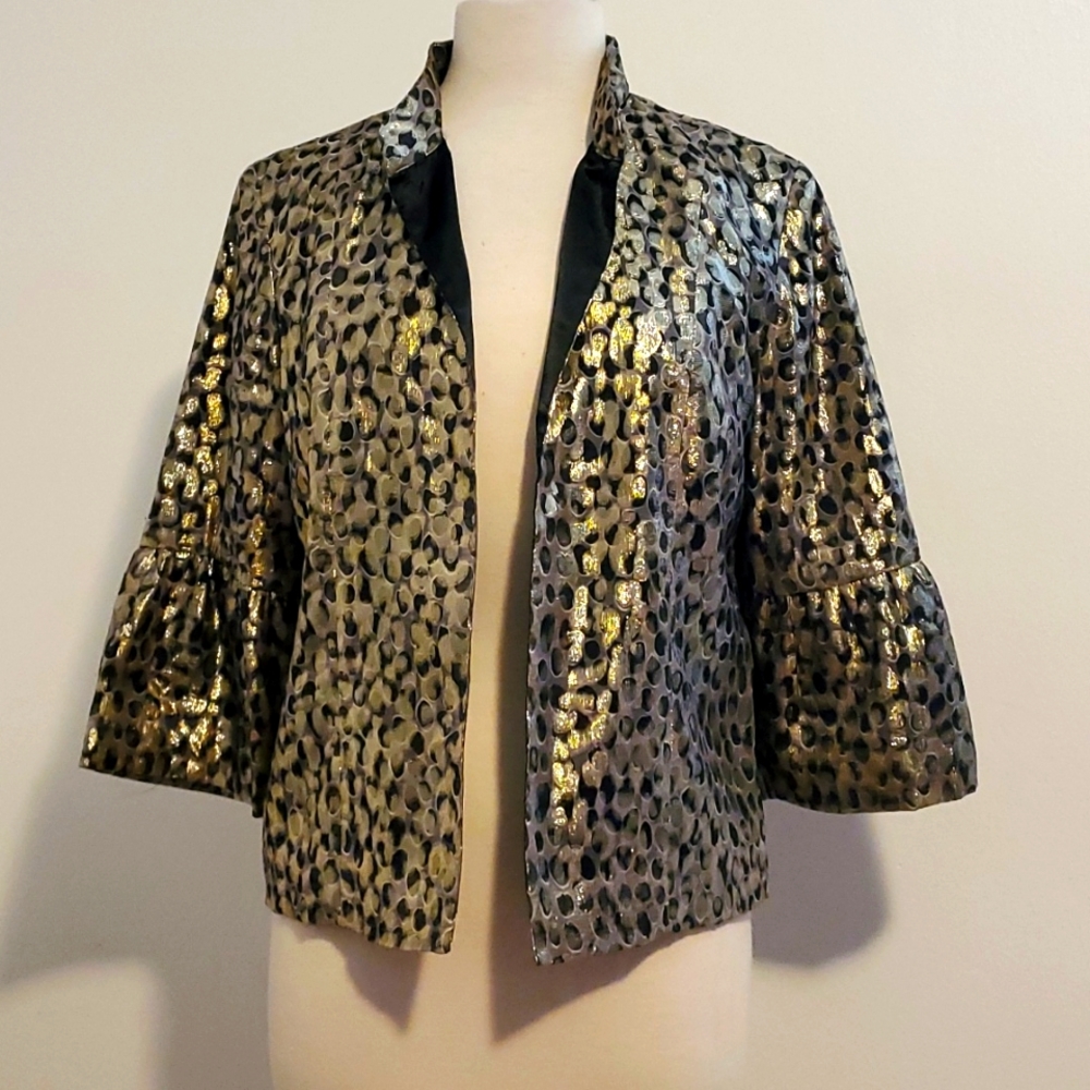 Chicos Metalic "Animal Print" Swing Jacket